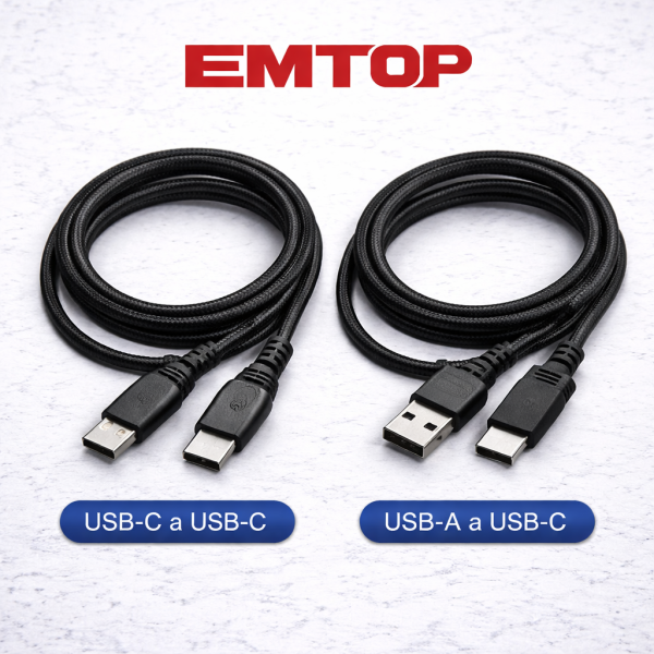 Cables USB EMTOP para cargador 1 metro - C-C / A-C
