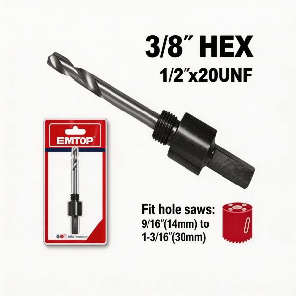 Adaptador arbor para sierra copa 3/8" hex