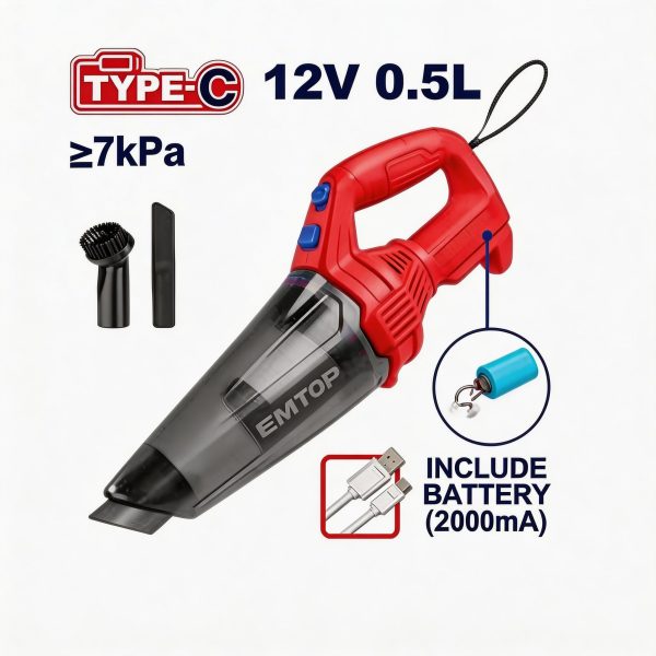 Aspiradora inalámbrica portátil EMTOP 12V