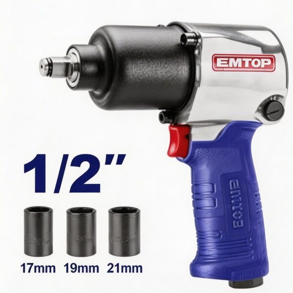 Llave de impacto neumática 1/2" con dados