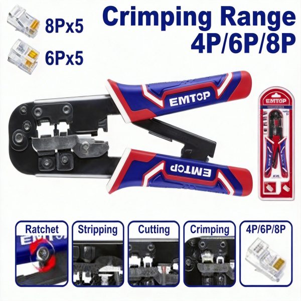 Crimpadora para conectores modulares 4P / 6P / 8P (Ponchadora)