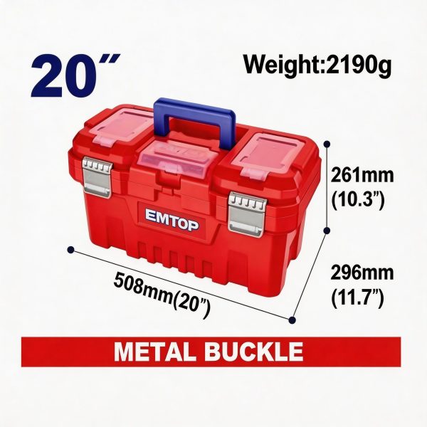 Caja plástica para herramientas 20" con cierre metálico