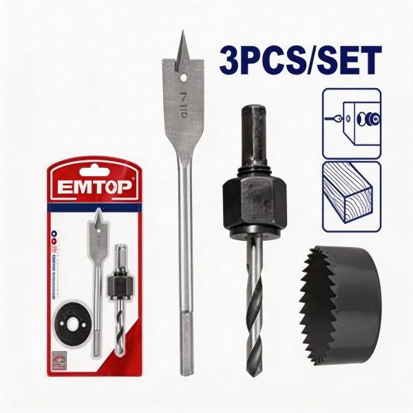 Juego de sierras copa para cerradura 3 piezas