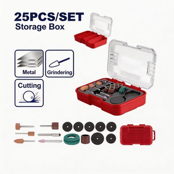 Juego de lijado y desbaste para mini taladro 25 piezas