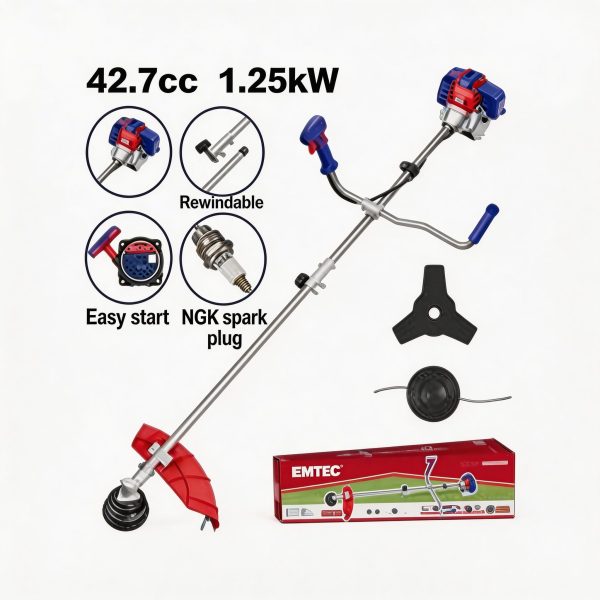 Chapeadora a gasolina EMTOP con accesorios