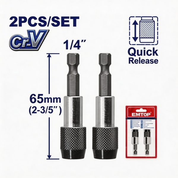 Porta puntas con liberación rápida 65 mm 1/4"