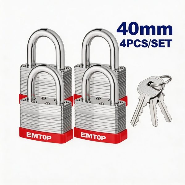Juego de candados laminados llave igual 40 mm 4 piezas