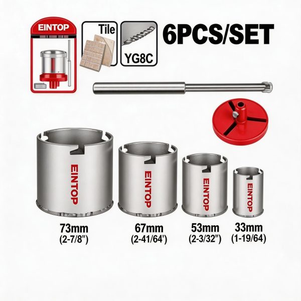 Juego de sierras copa con carburo 6 piezas