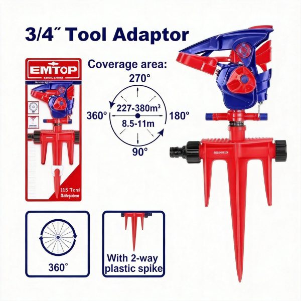 Aspersor de plástico para engranajes automáticos 3/4”