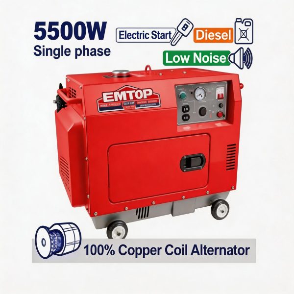 Generador diésel silencioso EMTOP 5500W
