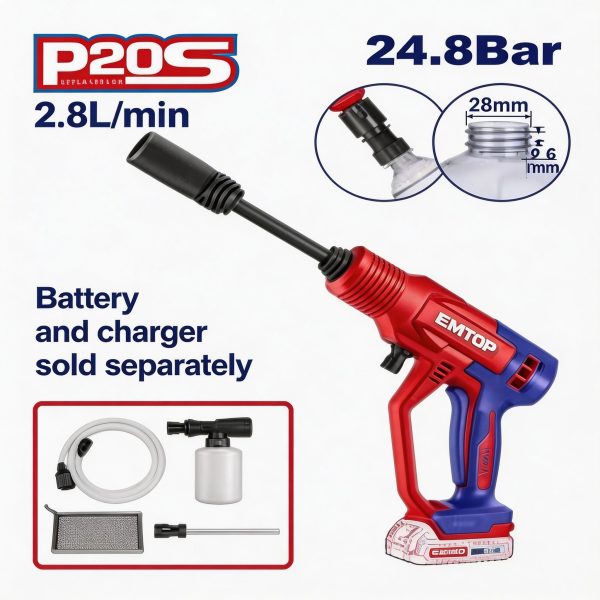 Hidrolavadora inalámbrica 24.8 bar