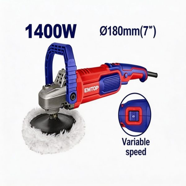 Pulidora eléctrica EMTOP 1400W de 7"