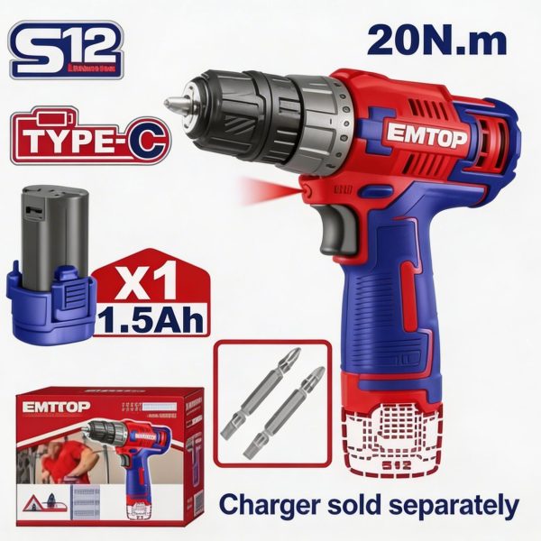 Taladro inalámbrico 12V de 20 N.m