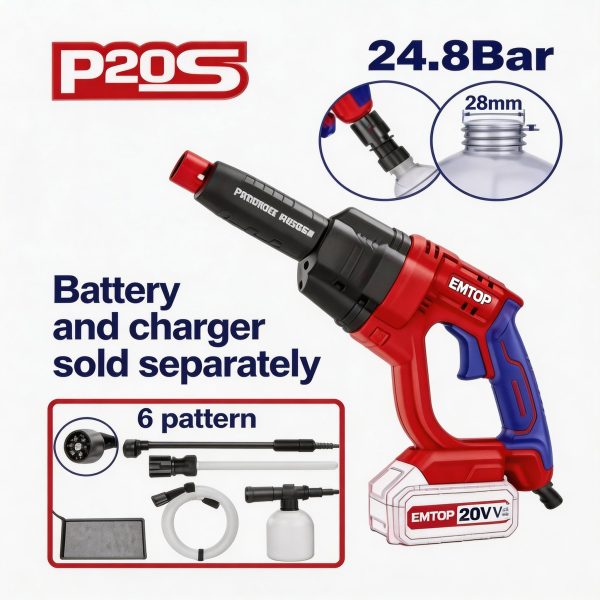 Hidrolavadora inalámbrica 24.8 bar