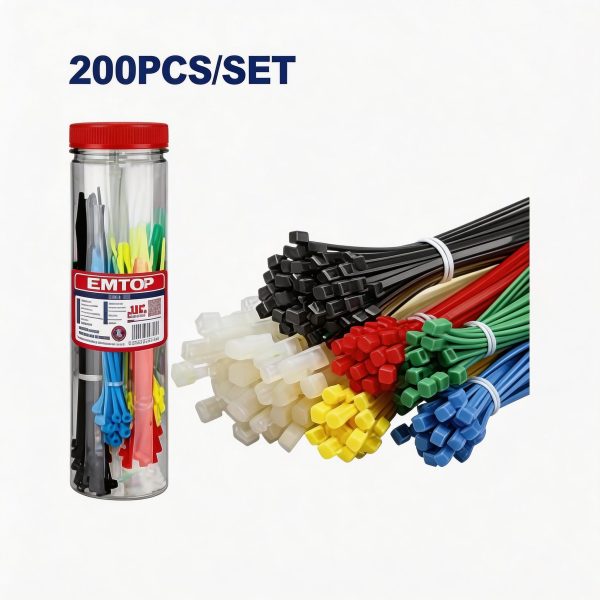Cinchos plásticos surtidos para amarre 200 piezas