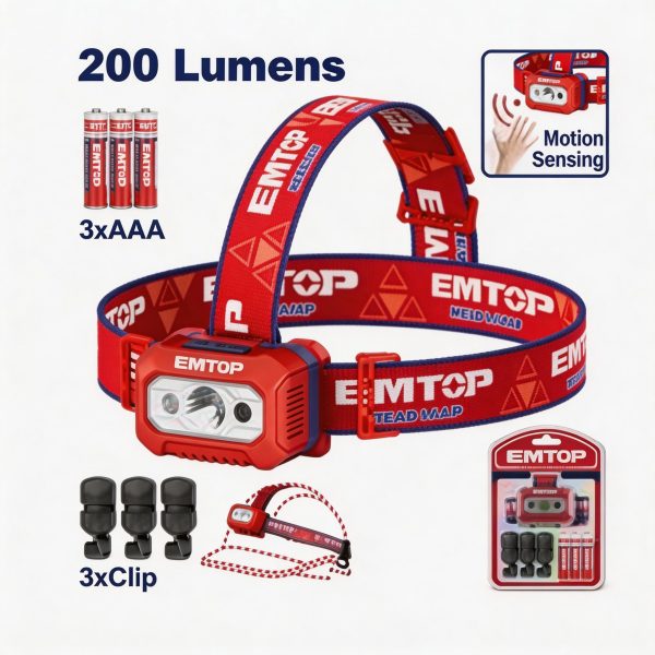 Linterna frontal 200 lúmenes