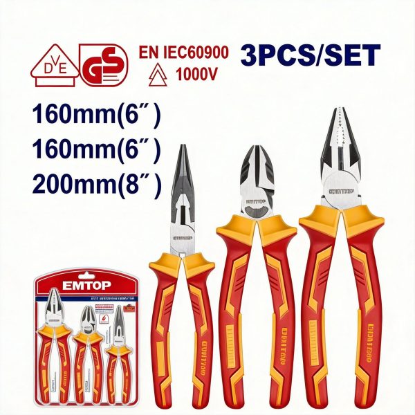 Juego de alicates aislados 3 piezas