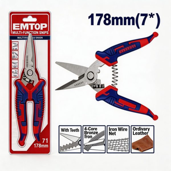 Tijeras para electricista EMTOP 178 mm (7")