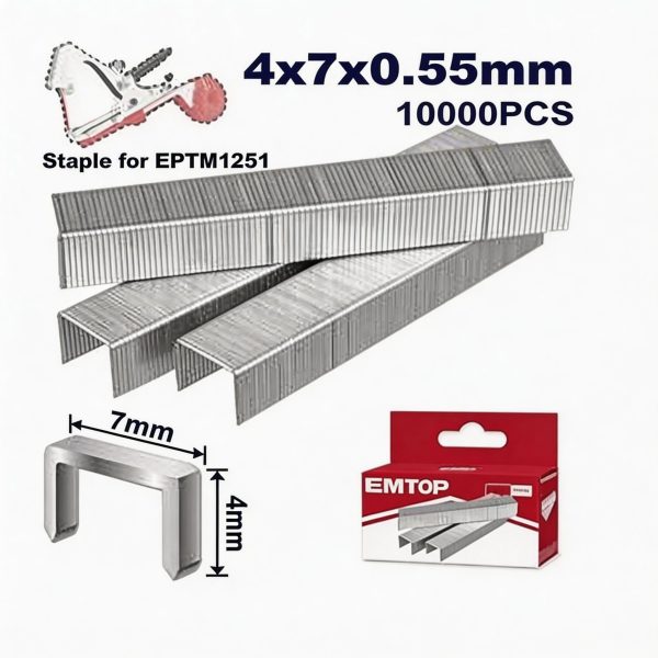 Grapas en forma de U 4 x 7 x 0.55 mm