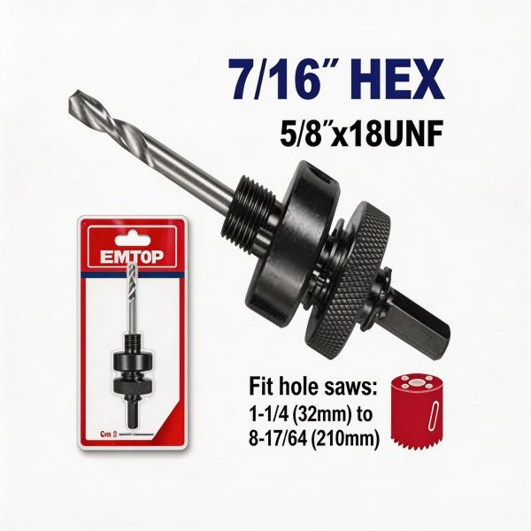 Adaptador arbor para sierra copa 7/16" hex