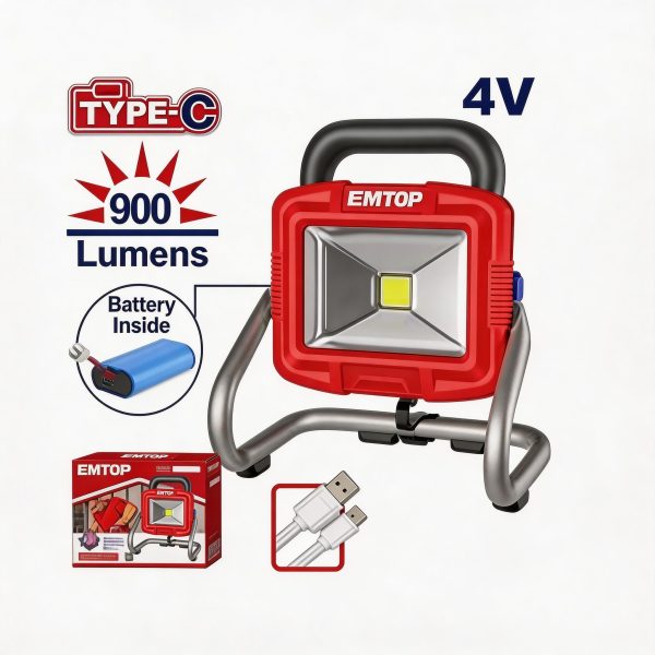 Lámpara portátil recargable EMTOP 900 lúmenes