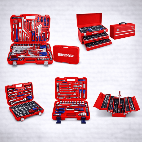 Juegos de herramientas en caja y sets de ratchet con copas