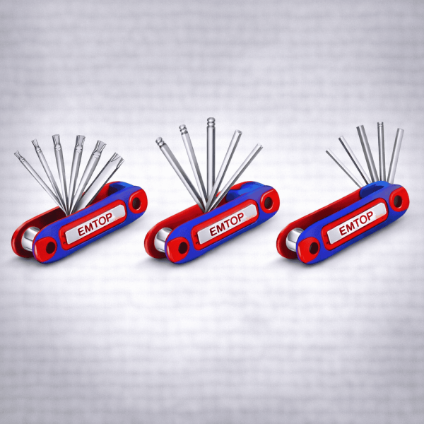 Juego de llaves EMTOP Torx y hexagonales 8 piezas