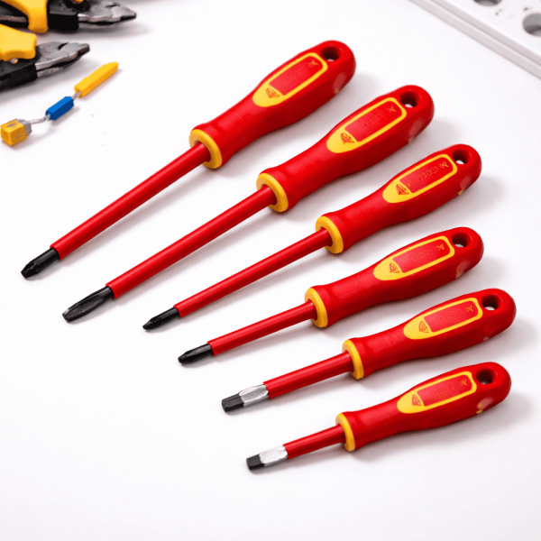 Destornilladores aislados plano y de cruz