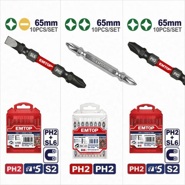 Puntas para destornilladores EMTOP 65 mm