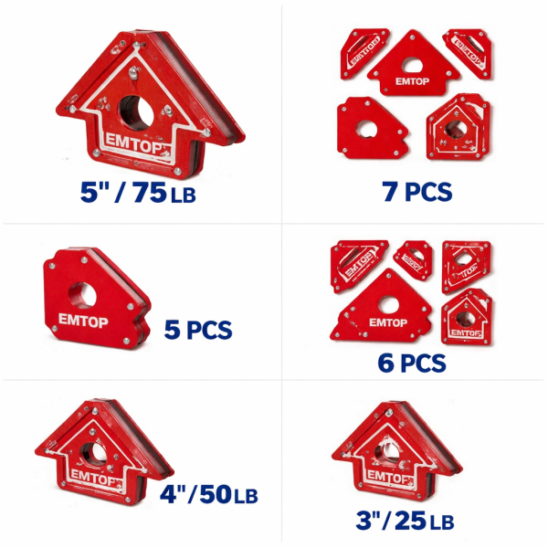 Escuadras y soportes magnéticos para soldadura EMTOP