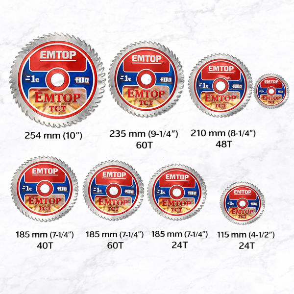 Discos TCT para madera EMTOP (para sierra)