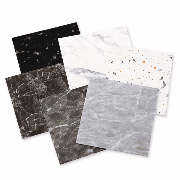 Piso PVC autoadhesivo 600*600 mm Cuadrado efecto mármol – precio por unidad