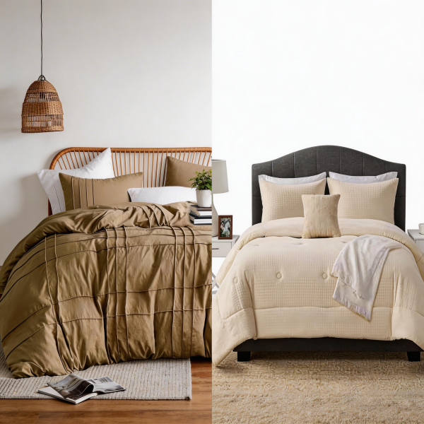 Edredones 2 y 3 piezas colores Natural y Oscuro con fundas