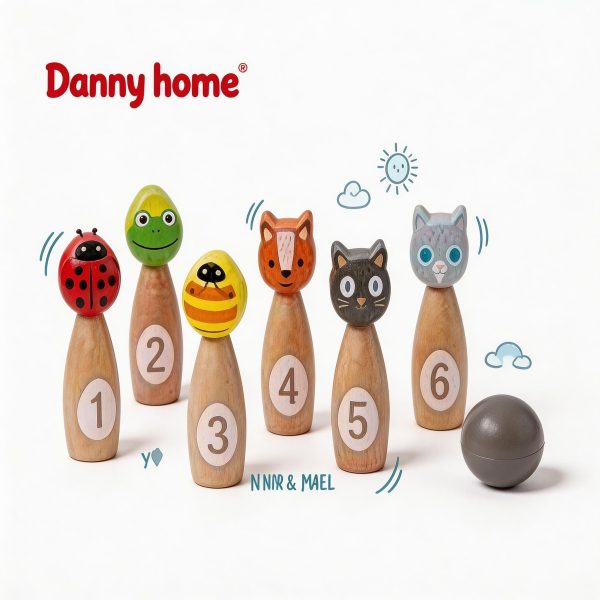 Bolos de animales de madera