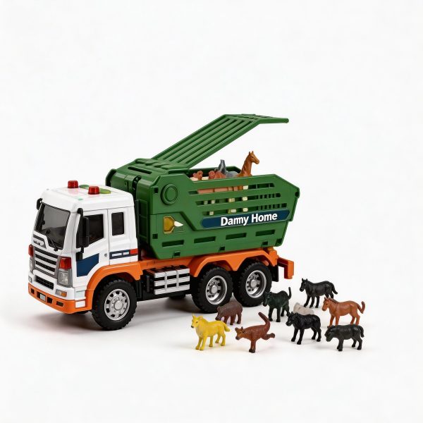 Camión transportador de animales de juguete