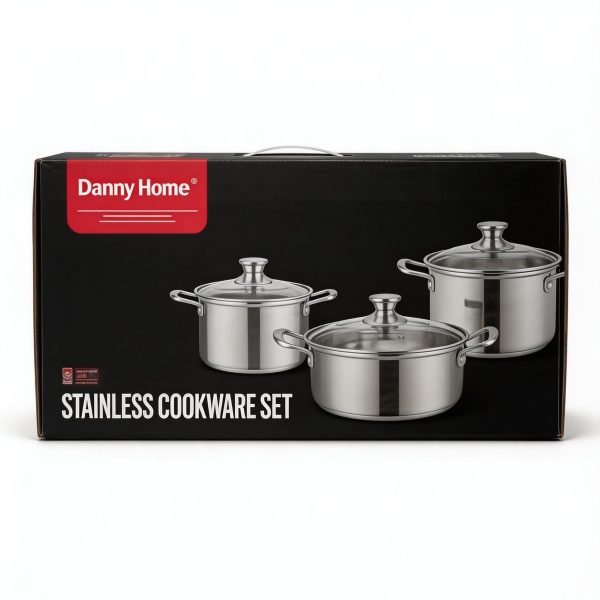 Set de ollas 6 piezas acero inoxidable para cocina completa