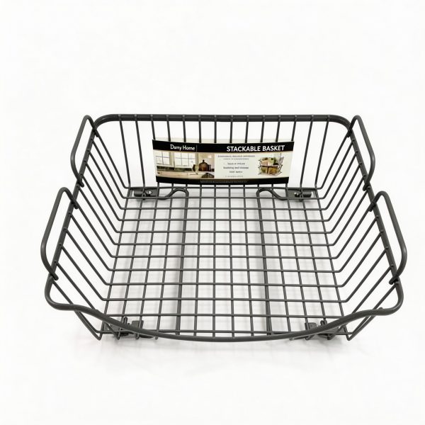 Canasta organizadora metálica apilable