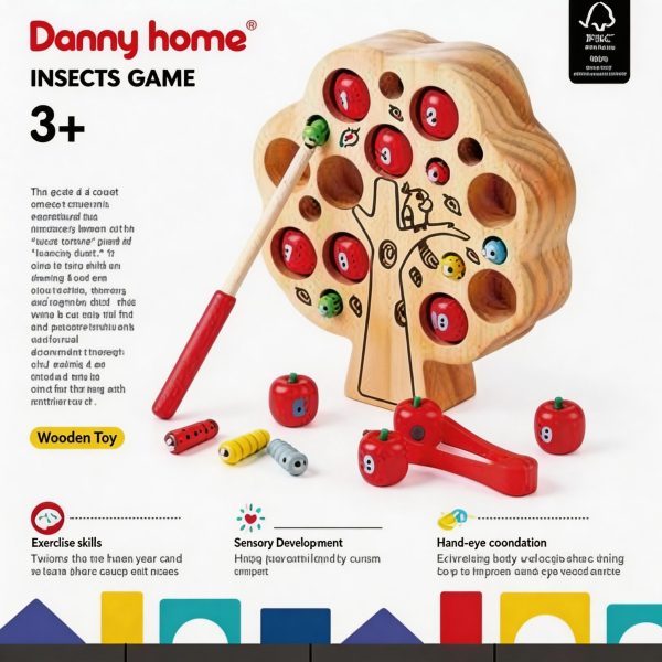 Juego de insectos de madera