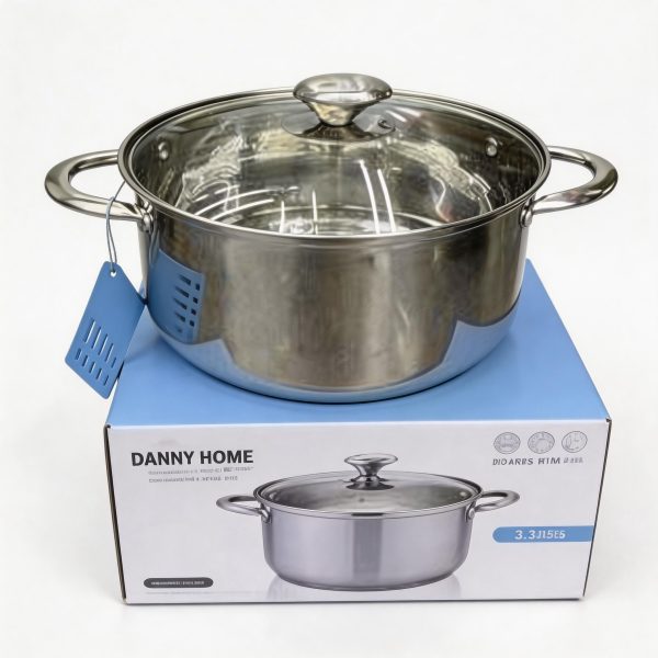 Olla de acero inoxidable 22 cm resistente para cocina diaria