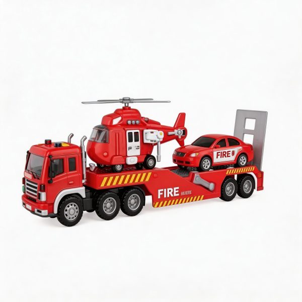 Tráiler de bomberos con helicóptero