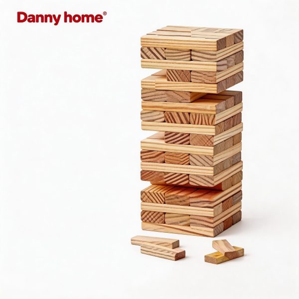 Torre de bloques de madera tipo Jenga