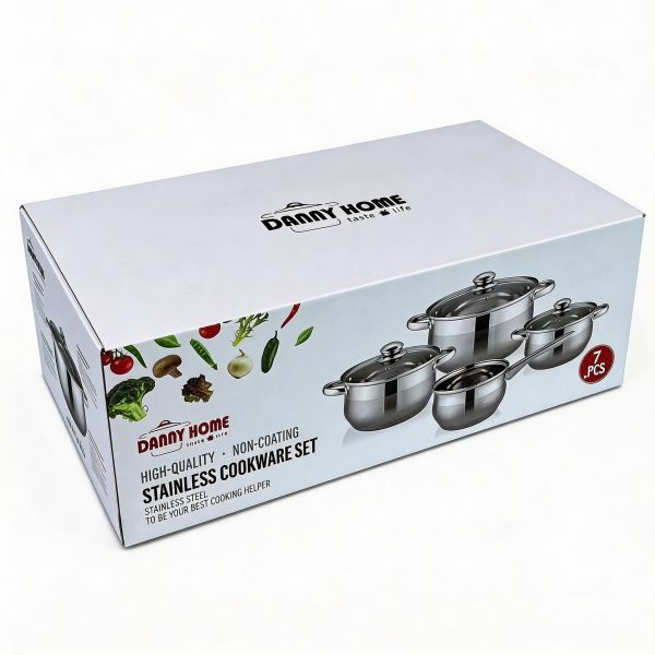 Juego de ollas 7 piezas de acero inoxidable