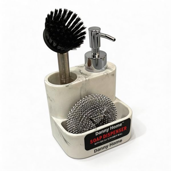 Dispensador de jabón con porta cepillo 11.2x9.5x16.5 cm