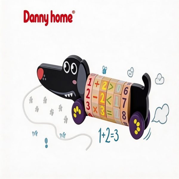 Perro didáctico matemático de madera