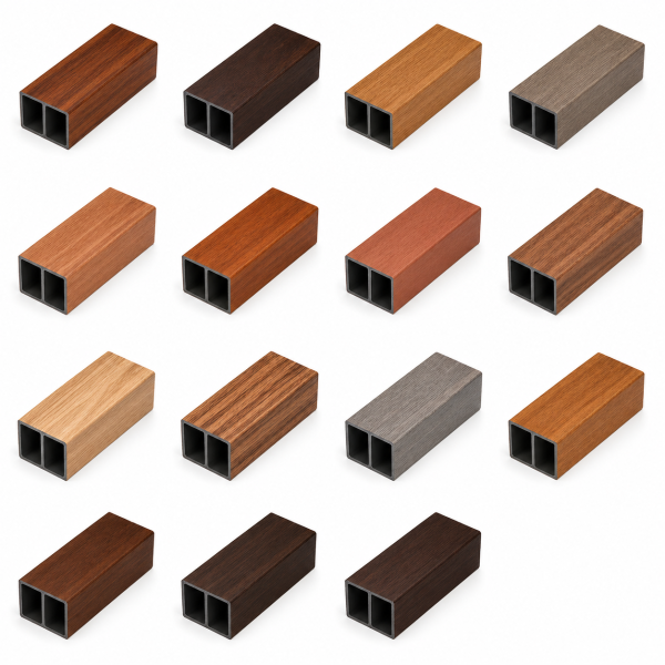 Tubos WPC Decorativos Tipo Madera para Pared y Fachada 40x50, 50x75 y 50x100 mm