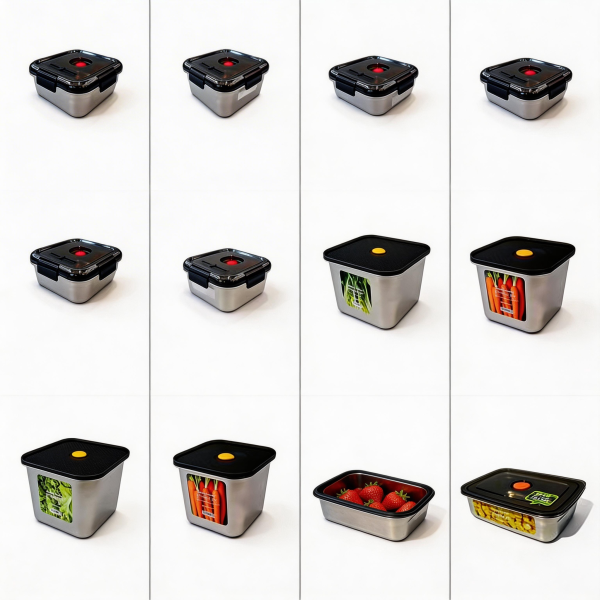 Loncheras de acero inoxidable varios tamaños para alimentos