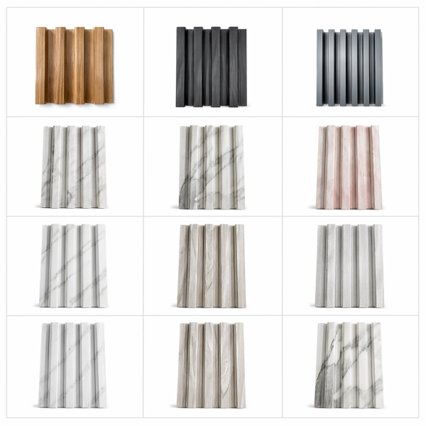 Paneles WPC 3D para pared tipo mármol y madera resistentes a humedad modernos (Wall Panel)