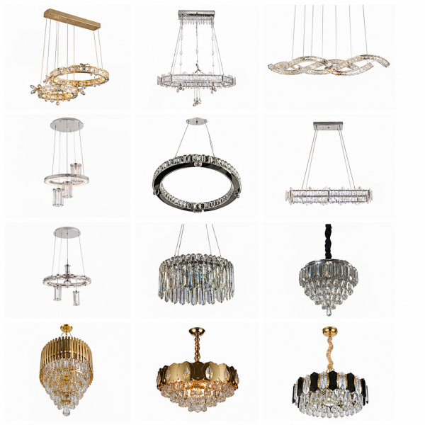 Lámparas Colgantes LED de Cristal para Techo – Diseños Modernos y Clásicos Dorado y Plateado