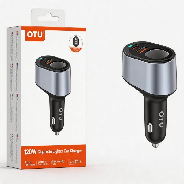 Cargador para Carro 35W USB + Type C Negro