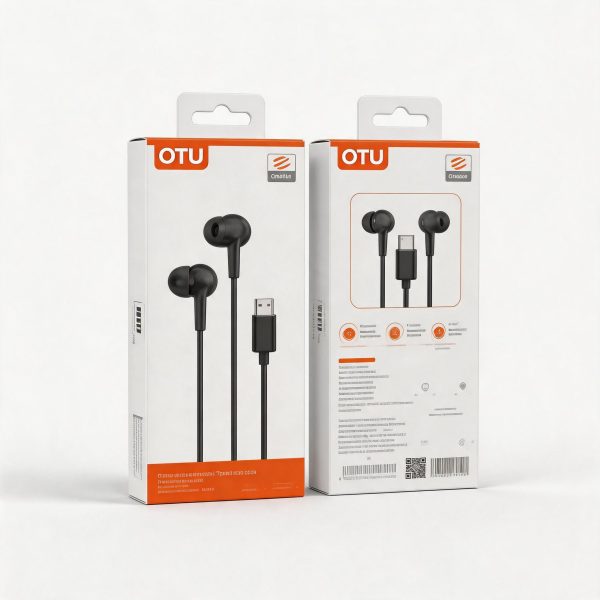 Audífonos Tipo C Negro/Blanco 1.2 m